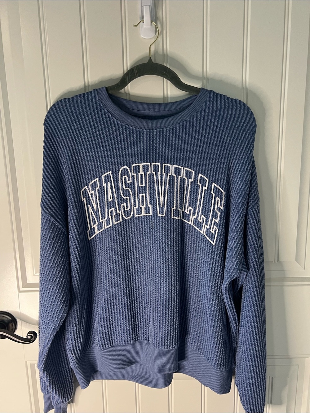 Nashville Cozy Waffle Knit Sweater - Blue - Picture 2 of 5